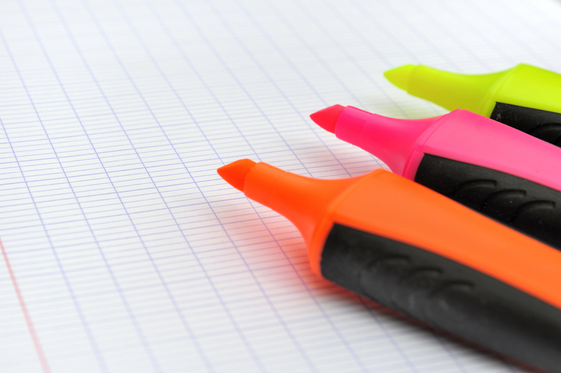 colorful highlighters